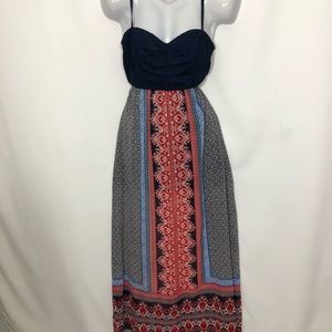 SPEECHLESS bohemian hippie maxi dress lined to mini skirt length